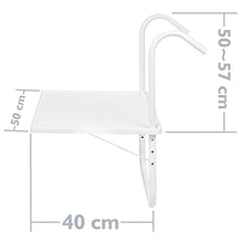 PrimeMatik - Tavolo Rettangolare in Polipropilene per Balcone 52x40cm Bianco