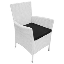 FAMIROSA Sedie da Giardino 4 pz con Cuscini in Polyrattan Bianco Crema