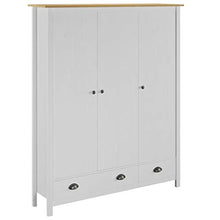 FAMIROSA Armadio a 3 Ante Hill Range Bianco 127x50x170 cm Legno di Pino