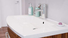 Set di mobili da bagno Malema in bianco-noce con frontale arrotondato 3 pz.