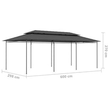 Tidyard Gazebo da Giardino, Gazebo da Esterno 600x298x270 cm Antracite