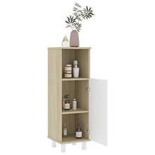 vidaXL Armadio da Bagno Bianco e Rovere Sonoma 30x30x95 cm Truciolato