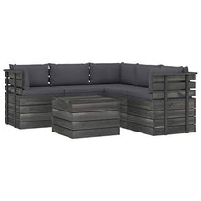 FAMIROSA Set Divani da Giardino su Pallet 6 pz con Cuscini Massello Pino-1899