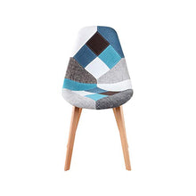 Sedie da pranzo moderne patchwork con gambe in legno scandinave, sedie per studio per soggiorno, sala da pranzo, camera da letto, ufficio, bar, ecc, set di 4 pezzi (blu)