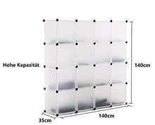 ASUKALE Armadio in plastica portatile con 16 cubi (140 × 35 × 140)