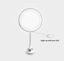LBWARMB Trucco Specchio con luci Trucco LED Specchio 5XMagnifying Bagno Trucco dello Specchio con la Potente Ventosa 180 ° di Rotazione Daylight Cordless e Compatto da Viaggio Specchio