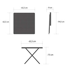 Vanage VG-8724 Tavolino, Plastica HDPE, Nero, 61.5 x 61.5 x 73 cm