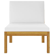 vidaXL Set Divani da Giardino 5 pz con Cuscini Crema Massello Acacia
