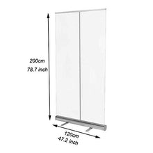 Scudo da Starnuto Portatile Banner Roll Up Trasparente Portatile, Lega di Alluminio, Montaggio Facile E Veloce, 80x200 cm / 100x200 cm / 120x200 cm