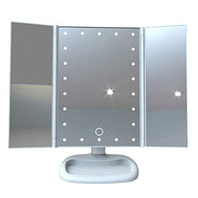 Specchio per Il Trucco, specchietti per Il Trucco del Bagno Specchio per Il Trucco retroilluminato 22 luci a LED Controllo della Luce Touch-Screen, ingrandimento 1/2 / 3X Ripiegabile