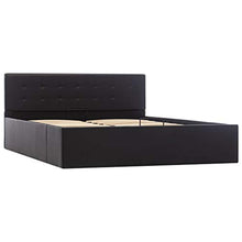 SKM Giroletto con Contenitore Idraulico Nero Similpelle 140x200cm