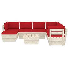 FAMIROSA Set Divani da Giardino su Pallet 8 pz con Cuscini Legno Abete-3642