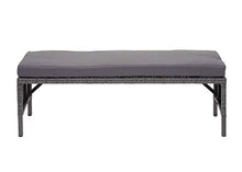 Mendler Panca panchina HWC-G16 polyrattan 112cm Grigio Cuscino Grigio Scuro