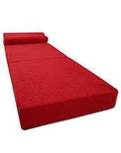 Odolplusz - Materasso pieghevole per ospiti, 3 pezzi, in gommapiuma, pieghevole, con rivestimento lavabile, per adulti (70 x 200 x 15 cm, rosso)