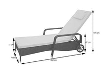 Mendler Lettino Regolabile da Esterno Carrara Alluminio polyrattan Antracite con Cuscino Grigio