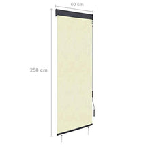 vidaXL - Tenda avvolgibile per esterni, 60 x 250 cm, colore: bianco crema