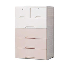 MOMIN Guardaroba Semplice 5 Cassetto Bambini Dresser Governo di immagazzinaggio con Le Serrature (Colore : White Pink, Dimensione : 5 Drawers)