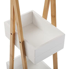 VERSA Scaffale da Bagno con 3 Ripiani in bambù, 81 x 18 x 30 cm, Bianco