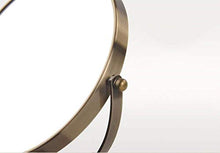 YYF - Specchio portatile da tavolo con specchio rotondo da 20,3 cm, in acciaio inox, base in metallo bronzo