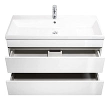 Mobile bagno Via 100 bianco lucido , cassetti senza maniglie
