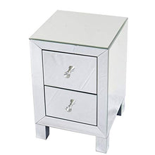 SUNTAOWAN (30 x 30 x 50 CM FCH Specchio Due cassetti Comodino da Comodino in Argento Comodino