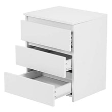 Cikonielf Comodino Bianco Moderno Comodino Comodino Comodino con 3 Cassetti Armadietto Camera da Letto
