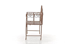 Mendler Panchina Stile Romantico CP029 46x128x94cm Marrone Antico