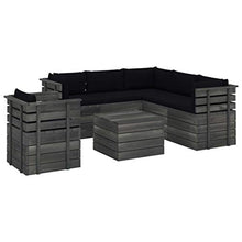 vidaXL Set Divani da Giardino su Pallet 7 pz con Cuscini Massello Pino