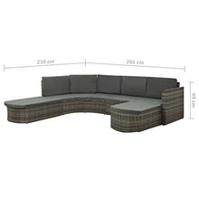 vidaXL Set Divani da Giardino 4 pz con Cuscini in Polyrattan Grigio