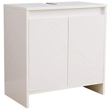 Etnicart - Mobiletto sottolavabo per bagno 58(L) x33x60 armadietto sottolavello cucina in legno con 2 sportelli bianco ottima capienza interna-