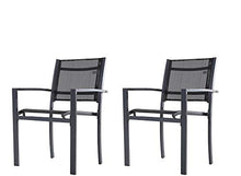 miozzi Set 2 Sedie da Giardino 64x58x87 cm in Textilene Elegance Nero