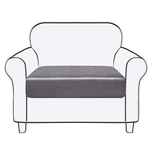 subrtex Copriseduta Divano Elasticizzato Copricuscino Morbido(1 Posto,Pelle Grigia)