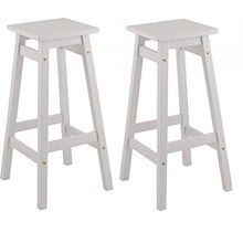 Générique - Sgabello in pino massiccio, 2 pezzi, colore: Bianco
