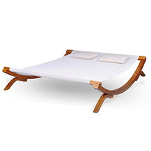 vidaXL Lettino Prendisole Doppio in Legno Bianco 200x188x42 cm Sdraio 2 Posti