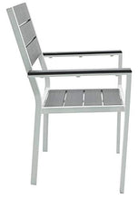 Set Tavolo e 6 Sedie da Giardino in Acciaio Altair Bianco e Grigio Antracite