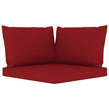 vidaXL Cuscini per Divano Pallet 3 pz Rosso Vino in Tessuto