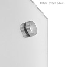 Maison & White Specchio rettangolare senza cornice, 450 mm x 600 mm, specchio da bagno, fissaggio e tappi cromati inclusi, specchio da parete, fori preforati, specchio senza cornice, M&W