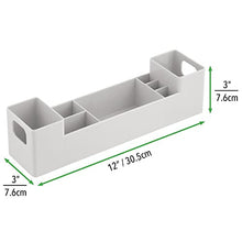 mDesign Set da 2 organizer portaoggetti con manici laterali – Cassetta pronto soccorso con 8 scomparti per creme, cerotti e medicinali – Scatola porta medicine ideale per il bagno – grigio chiaro