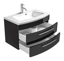 Set di mobili da bagno Malema in antracite con frontale arrotondato 6 pz.