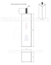 MEGALUXFRANCE - Set di 8 piedi per letto quadrati, in faggio massiccio, 46 x 46 x 150 mm