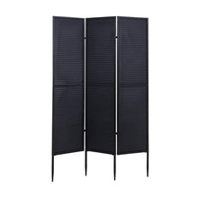 Paravento divisorio separè da Esterno HWC-J14 Metallo 3 Pannelli 200x121cm - Nero
