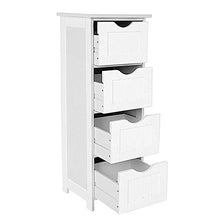 YIZHE Mobiletto Bagno con 4 Cassetti, Piccolo Mobile da Bagno, Mobiletto con Supporto a Pavimento e Armadietto di Legno