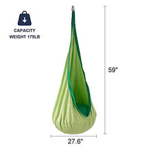 Sfeomi Sedia Sospesa per Bambini Swing Amaca a Sedia Appesa Forte e Resistente con Cuscino Gonfiabile da Esterno Interno Giardino Carico Massimo 80kg (Verde)