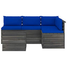 FAMIROSA Set Divani da Giardino su Pallet 5 pz con Cuscini Massello Pino-1837