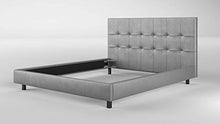 Am Group Home Letto matrimoniale imbottito in ecopelle, testiera imbottita, telaio standard per rete e materasso 160 x 190 (Ecopelle Grigio)