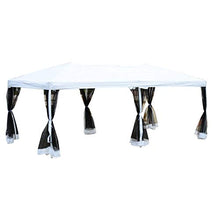 miozzi Gazebo Impermeabile Pieghevole con Zanzariera Crema 3x6m