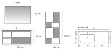 Set Mobile Lavabo Sx Specchio LED Arredo Bagno Moderno Texas120 CERAMICHEMIRANDA-Rovere