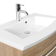 Posseik Rima - Lavabo in Legno di Rovere Sonoma, 82 x 48,5 x 54 cm