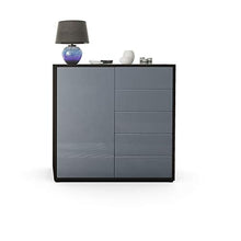 Domando Comodino Bari V2 in Nero Opaco e Grigio Lucido
