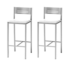 ASTIMESA Due sgabelli alti da cucina 60 cm in finta pelle bianca